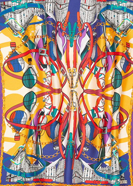 Çok Renkli Balon Desenli İpek Fular